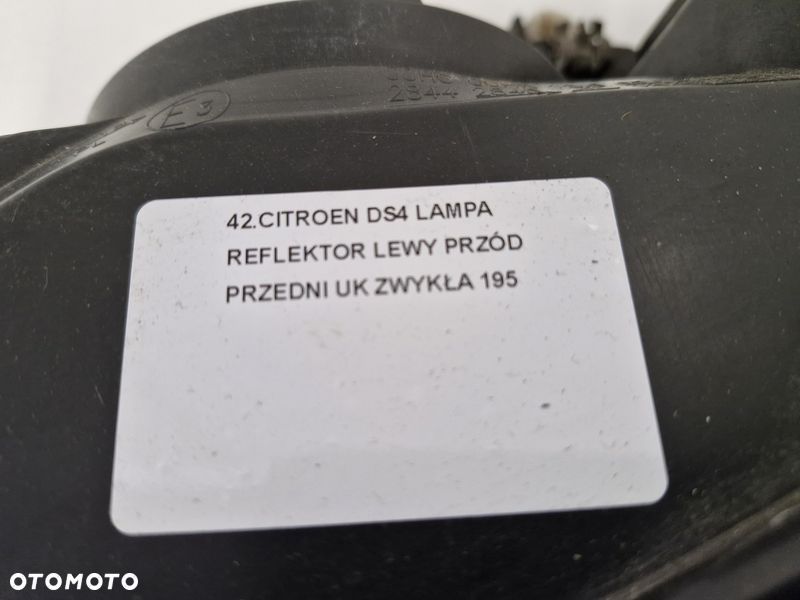 CITROEN DS4 LAMPA REFLEKTOR LEWY PRZÓD PRZEDNIA UK ZWYKŁA - 4