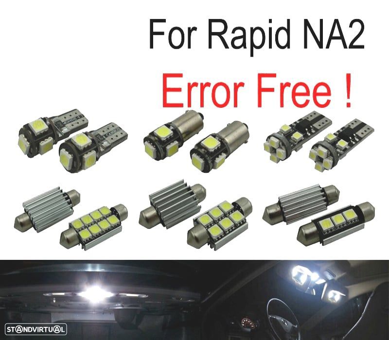 KIT COMPLETO DE 10 LAMPADAS LED INTERIOR PARA SKODA RAPID NA2 11- - 1