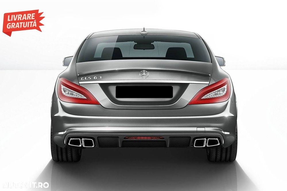 Difuzor cu Evacuare Dubla Mercedes CLS Sedan W218 (2011-2017) pentru bara AMG Spor- livrare gratuita - 7