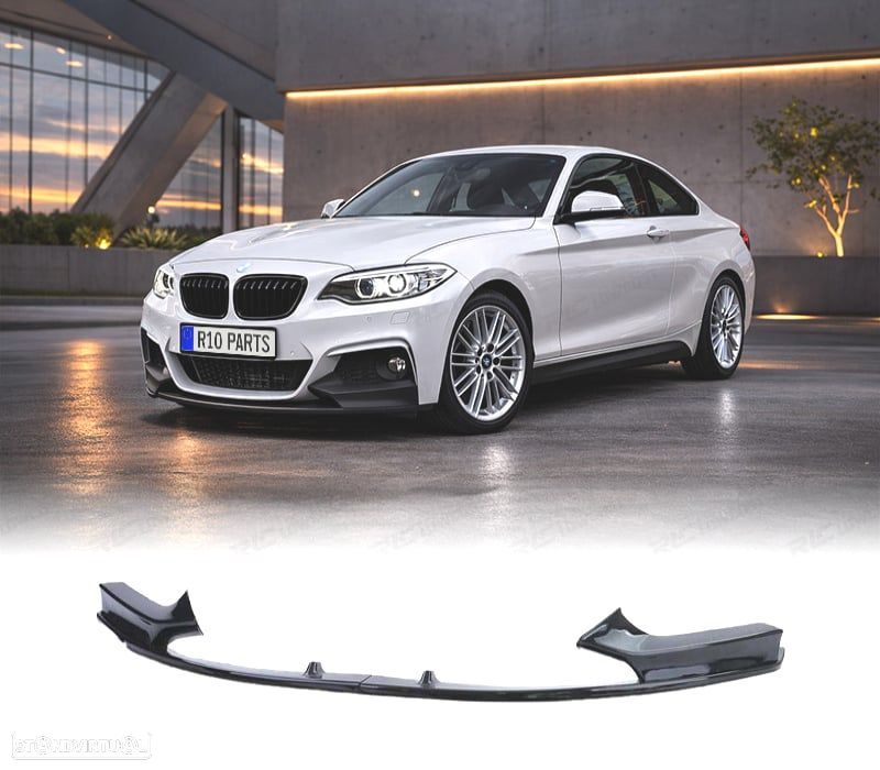 SPOILER LIP BMW F22 F23 LOOK M PERFORMANCE PRETO BRILHANTE ABS - 1