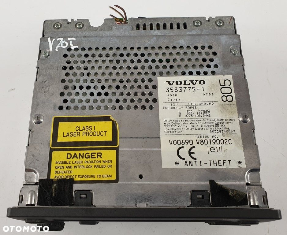 RADIO CD KASETA VOLVO SC-805 S70 C70 V70 35337751 - 2