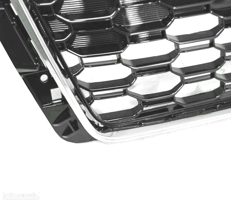 GRELHA FRONTAL AUDI A4 B9 15-19 CROMO PRETO LOOK RS4 - 4