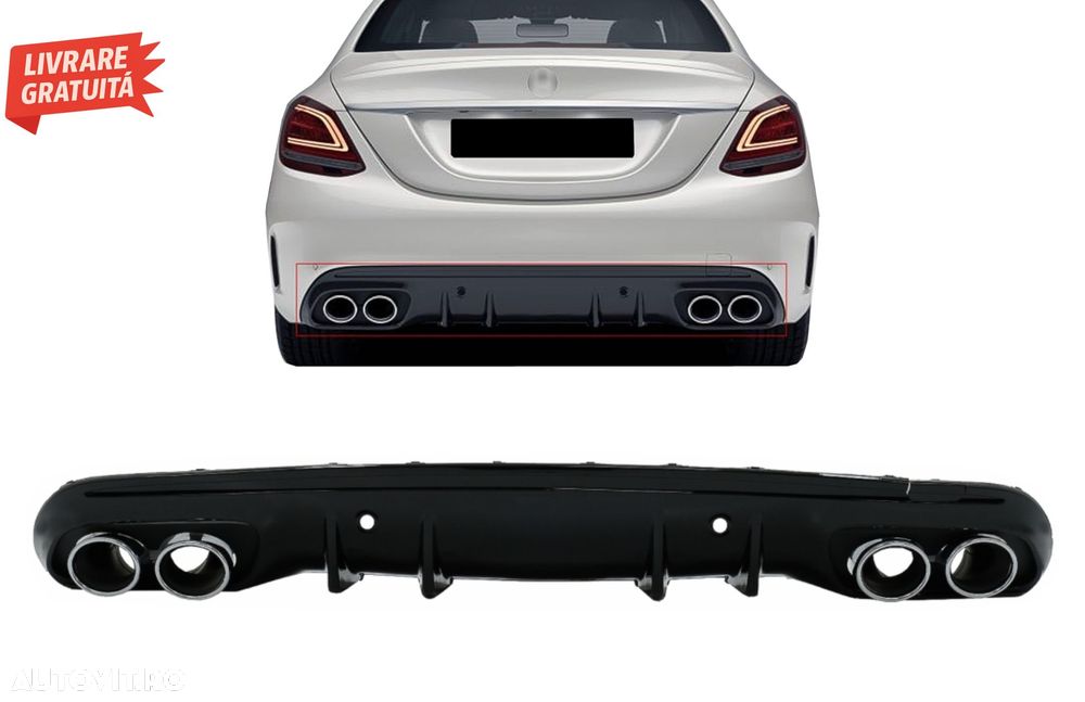 Difuzor cu ornamente evacuare Mercedes C-Class W205 S205 (2014-2020) C43 Design pe- livrare gratuita - 18