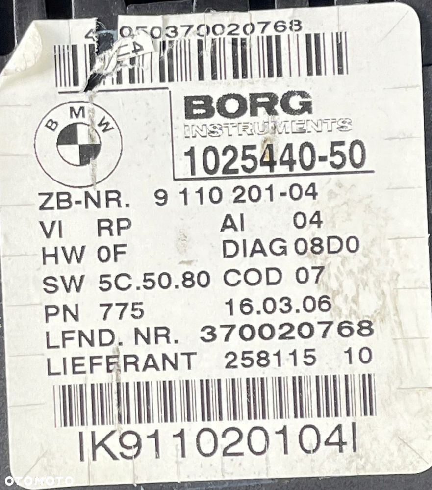 LICZNIK ZEGARY EUROPA BMW 3 E90 E91 9110201 - 6