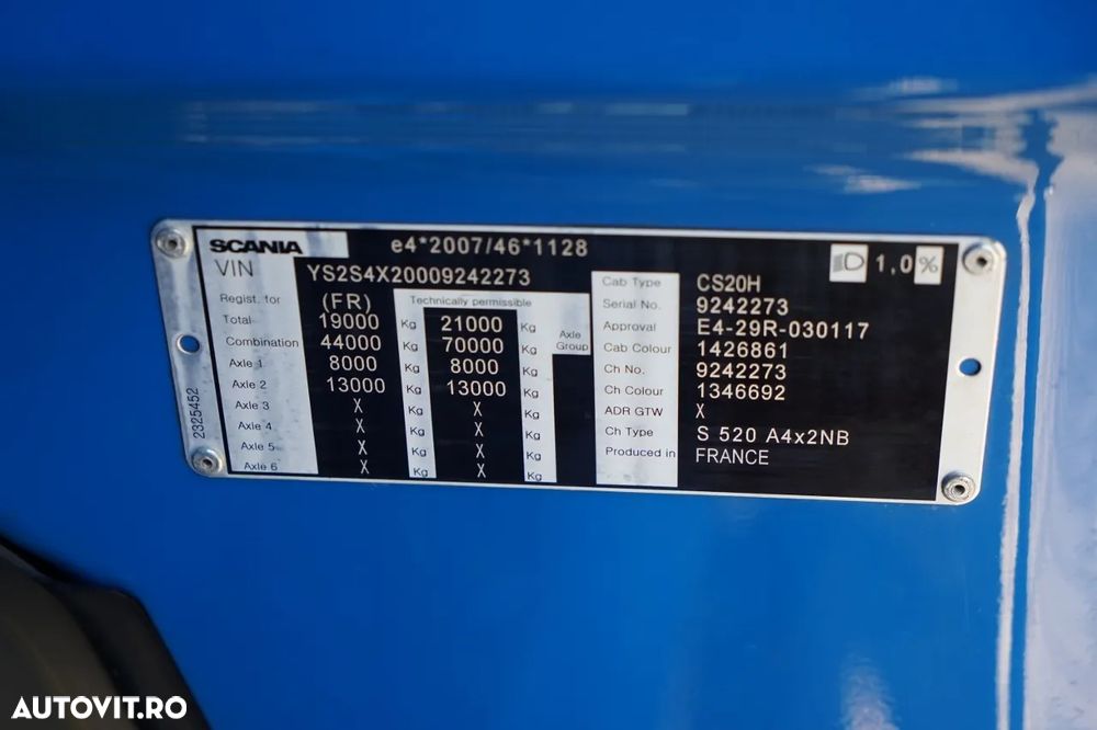 Scania S 520 / V8 / RETARDER / I-PARK COOL / COMPLET AIRMATIC / PIELE / ANVELOPE 100% - 38