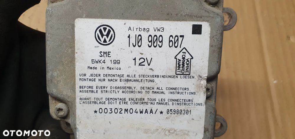 Moduł Sensor Airbag Poduszek VW Passat B5 1J0909607 - 4