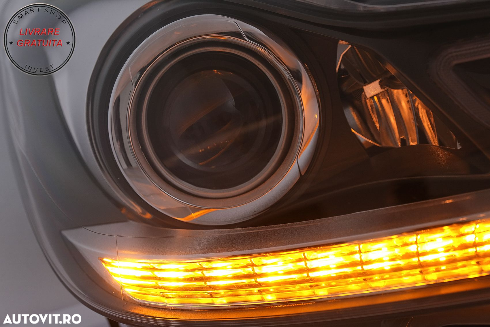 Faruri LED DRL Mercedes C-Class W204 S204 Facelift (2011-2014) Negru Semnal Dinami- livrare gratuita - 18