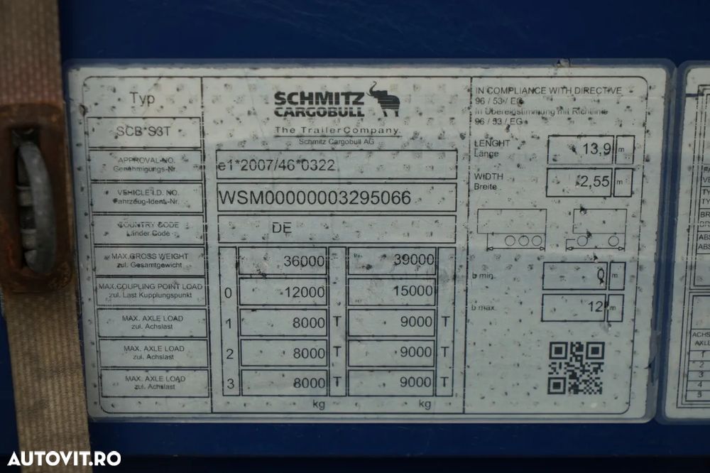 Schmitz Cargobull CORTINĂ / STANDARD / DIN GERMANIA - 26