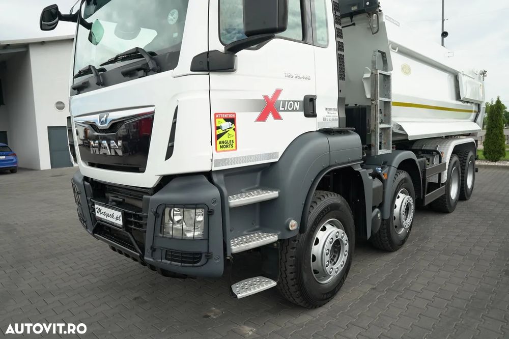 MAN TGS 35.460 / 8X4 / BASCULĂ SPATE / CLAPETĂ HIDRAULICĂ / MEILLER KIPPER / AUTOMAT / ANVELOPE 100% / PERDIERĂ ELECTRICĂ / EURO 6 - 15