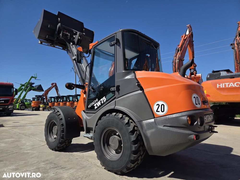 Hitachi ZW75-6, 2023, 151h, EX DEMO, 6 tone, ridica 2,4tone la 3,2m, Cupla rapida, CUPA 1mc, FURCI, articulat, transmisie 4x4, Deutz 75CP, 2 locuri, produs in Germania, posibilitate leasing 4 ani-PROMOTIE 51.900 EUR+Tva - 1