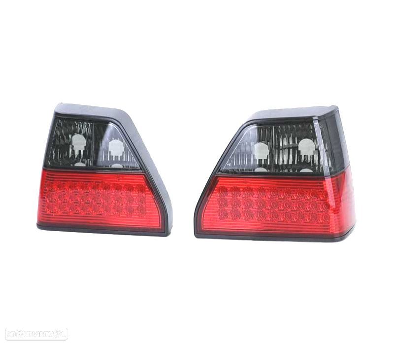 FAROLINS TRASEIROS LED PARA VOLKSWAGEN VW GOLF 2 83-91 RED SMOKED VERMELHO FUMADO ESCURECIDO - 1