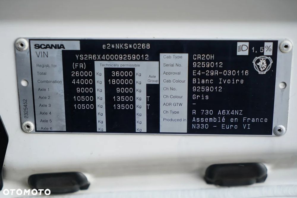 Scania R 730 / V8 / 6x4 / DMC: 180.000 KG / RETARDER / EURO 6 / - 34