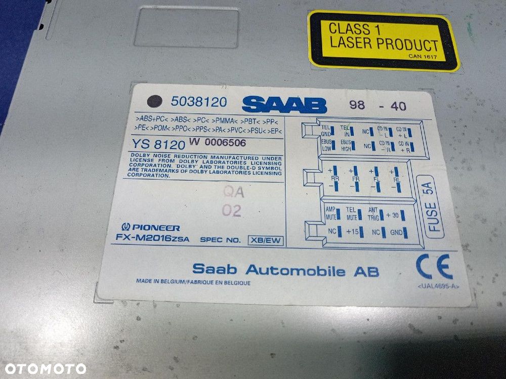 SAAB 9-5 I 97-03 RADIO CD KASETA 5038120 - 7