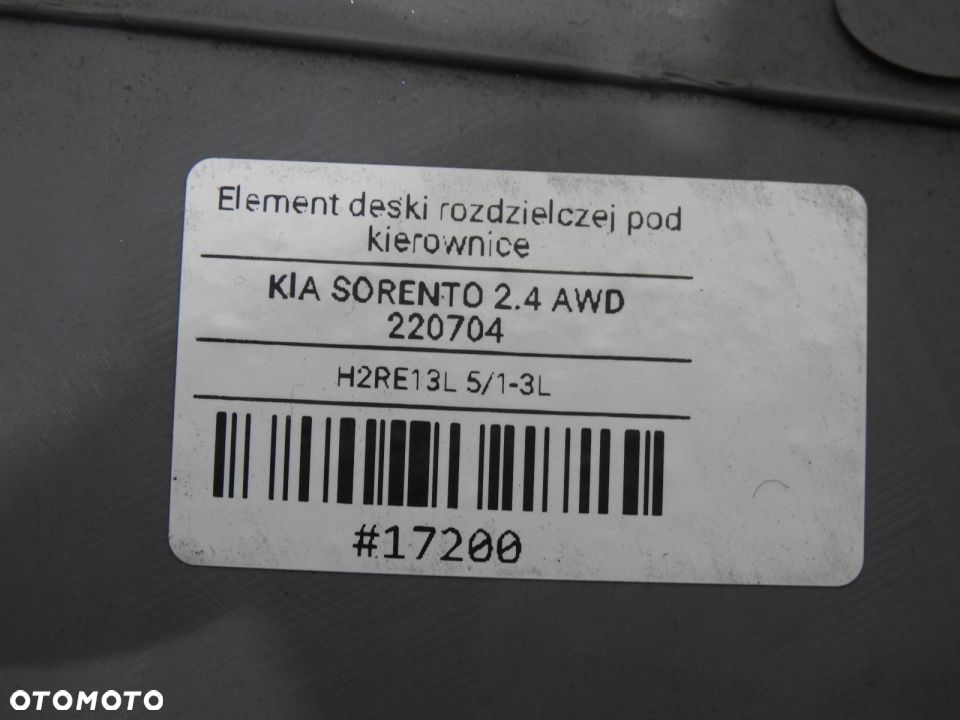 OSŁONA KONSOLI POD KIEROWNICE KIA SORENTO I - 7