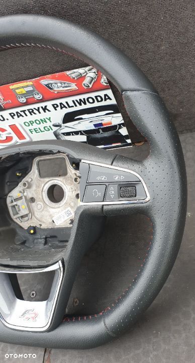KIEROWNICA SKÓRA MULTIFUNKCJA 5F0419091M SEAT LEON III FR 5F - 6