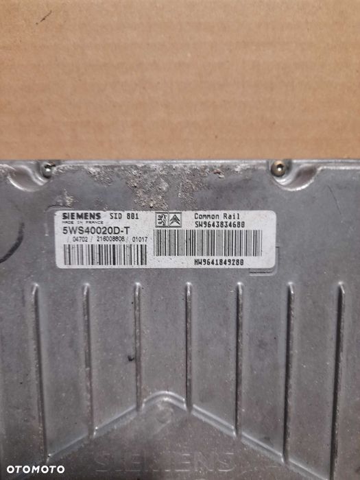 komputer sterownik silnika peugeot 307 citroen  2.0 hdi 5ws40020d - t - 2