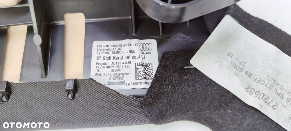 BOCZEK KANAPY LEWY TYŁ MATER AUDI A4 B9 8W0885703 - 4