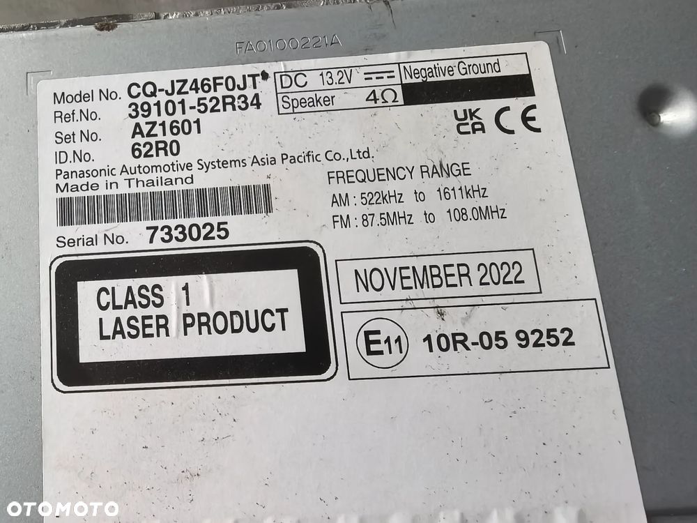 Suzuki Swift mk8 Radio CD Bluetooth - 2