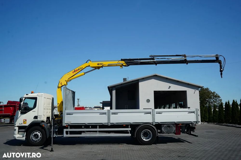 DAF LF 250 / 4X2 / LIVRARE - 7.3 + HDS HYVA HB 150X -E3 / RADIOCOMANDĂ / ROTATOARE / MAX. CAPACITATE DE RIDICARE: 5200 KG / EURO 6 - 4