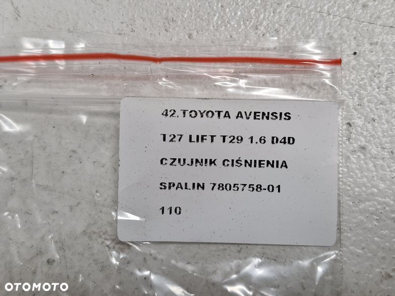 toyota avensis t27 lift t29 1.6 d4d czujnik ciśnienia spalin 7805758-01 - 5