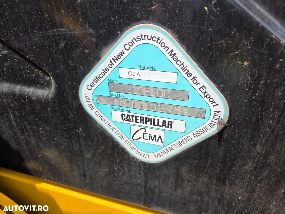 Caterpillar CAT 313F, 2018, 3.980h, CUPLA RAPIDA hidr, cupa NOUA, instalatia picon pe brate, camera spate, camera dreapta, motor CAT 115CP, posbilitate leasing 3 ani, STARE FOARTE BUNA produs in Japonia, PROMOTIE 59.900 EUR+Tva - 18