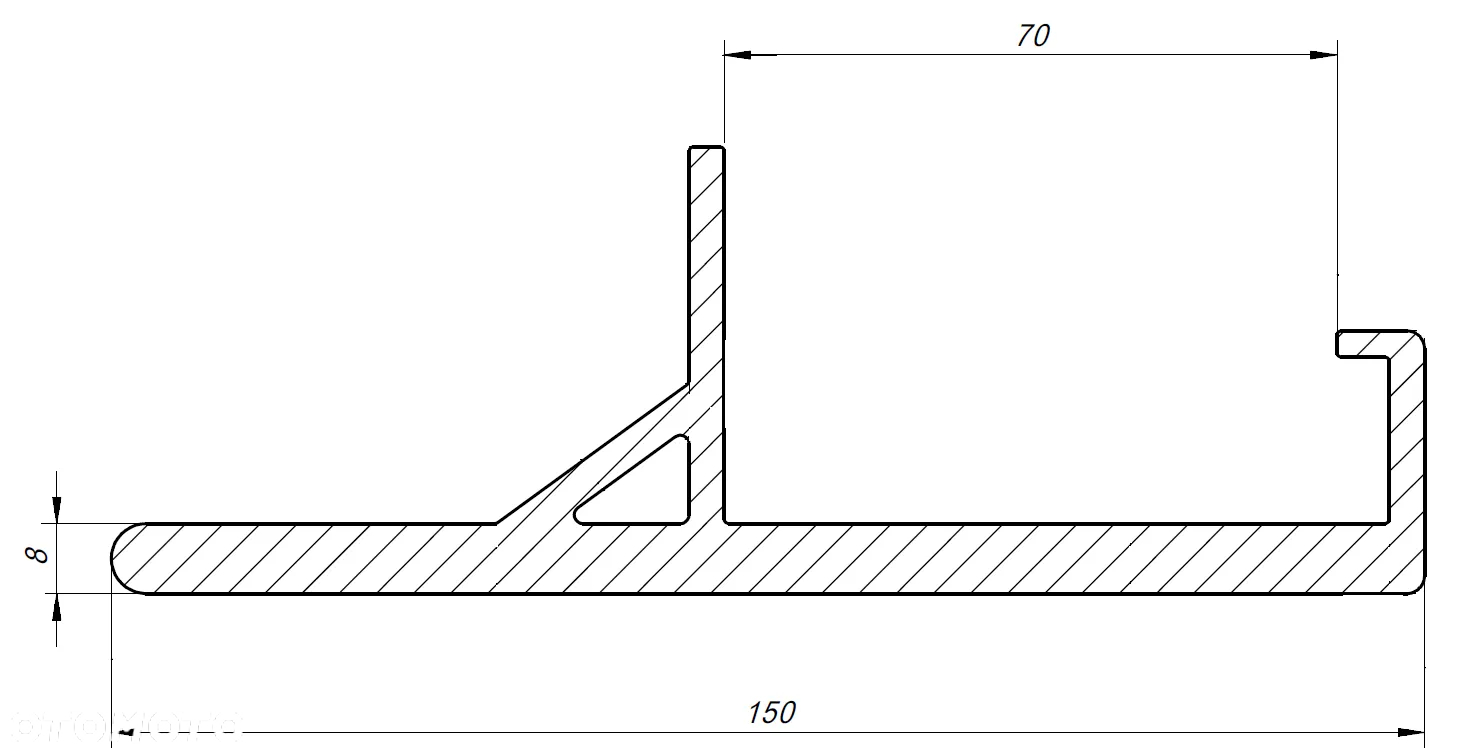 ALUMINIOWY PROFIL OBWIEDNIOWY AUTOLAWETA POLMAR 150 - 8