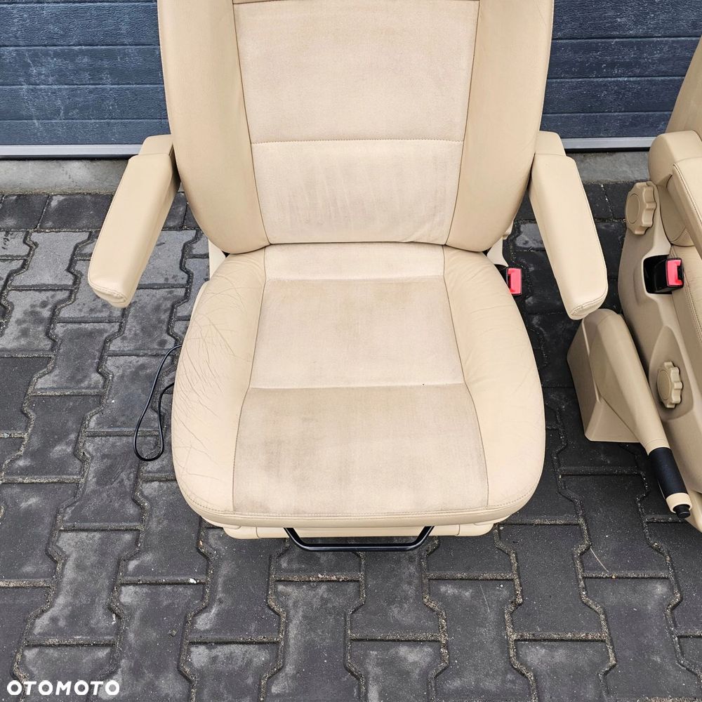 VW T5 T6 MULTIVAN fotel kierowcy pasażera przód BANAN SKÓRA ALCANTARA - 5