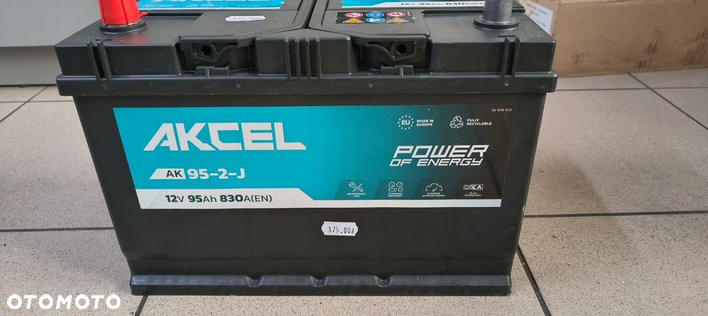 AKUMULATOR AKCEL 12V 95Ah 830A LEWY PLUS NOWY - 2