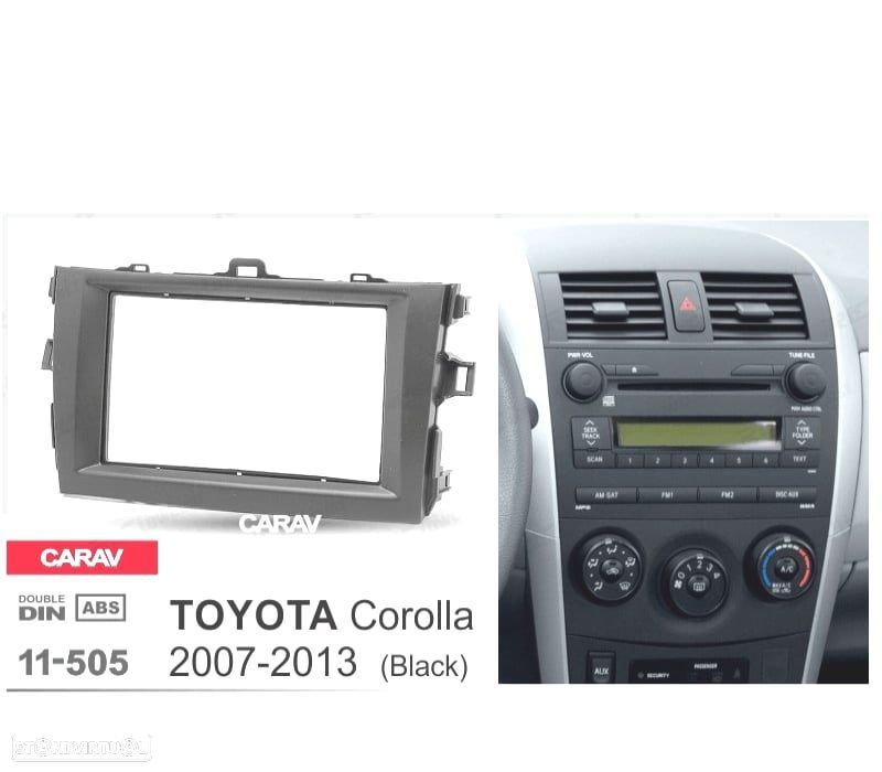 MOLDURA ADAPTADOR PRETO PARA RADIO 2-DIN PARA TOYOTA COROLLA 07-13 - 2