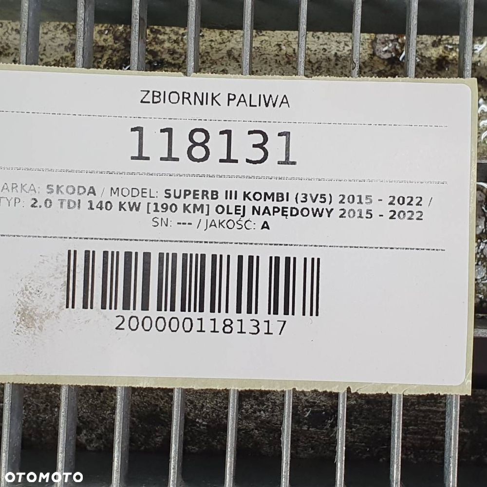 ZBIORNIK PALIWA SKODA SUPERB III 4X4 4WD KOMBI DIESEL TDI - 10