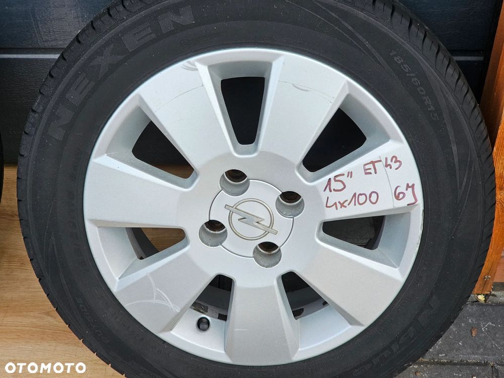 KOŁA FELGI ALUMINIOWE OPONY LETNIE 15 CALI OPEL ASTRA G H MERIVA A CORSA C D 4X100 185/60/15 ET43 - 3