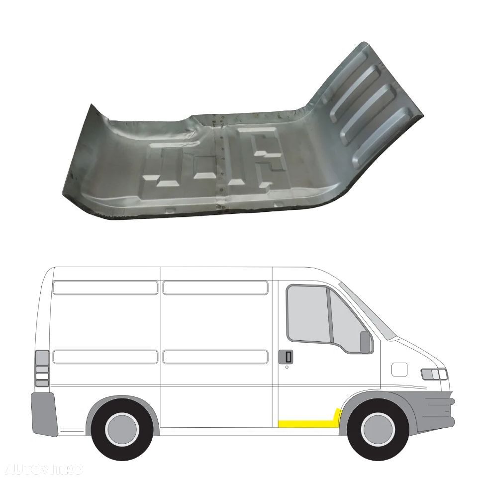 Treapta usa Peugeot Boxer, 06.1994-2006; Fiat Ducato, 03.1994-09.2006; Citroen Jumper, 06.1994-08.2006, montare fata, dreapta, inalt; galvanizat; cu 1/3 aparatoare noroi, RapidAuto - 1