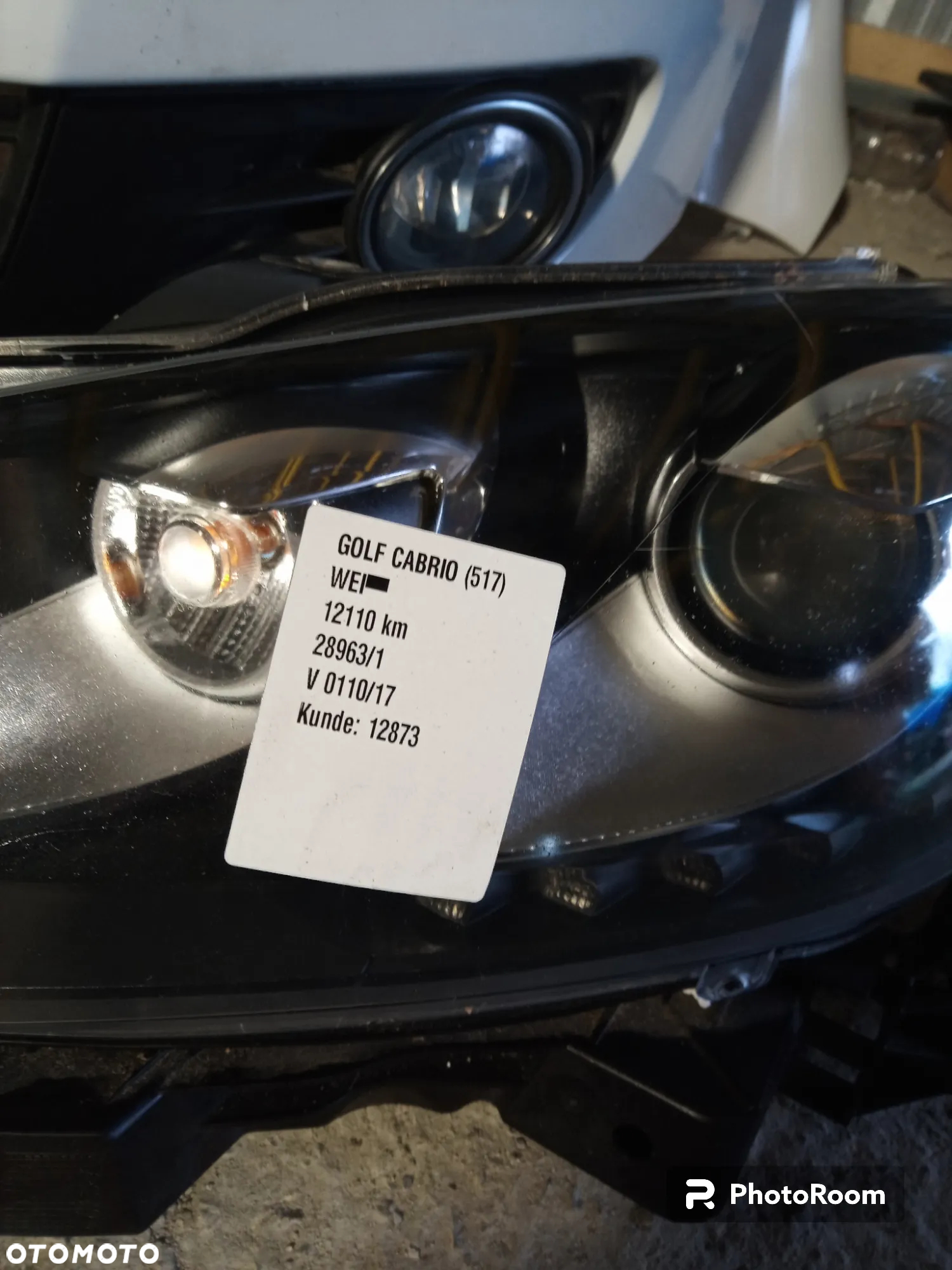 VW GOLF VI 6 5K 5K1 CABRIO HB  LC9A BIAŁY MASKA BŁOTNIK BŁOTNIKI LEWY PRAWY PRZEDNI PRZÓD ZDERZAK SPRYSK SPRYSKI LAMPA LAMPY PRZÓD BI XENON BI-XENON LED LEWA PRAWA POTESTOWY MINIMALNY PRZEBIEG! - 2