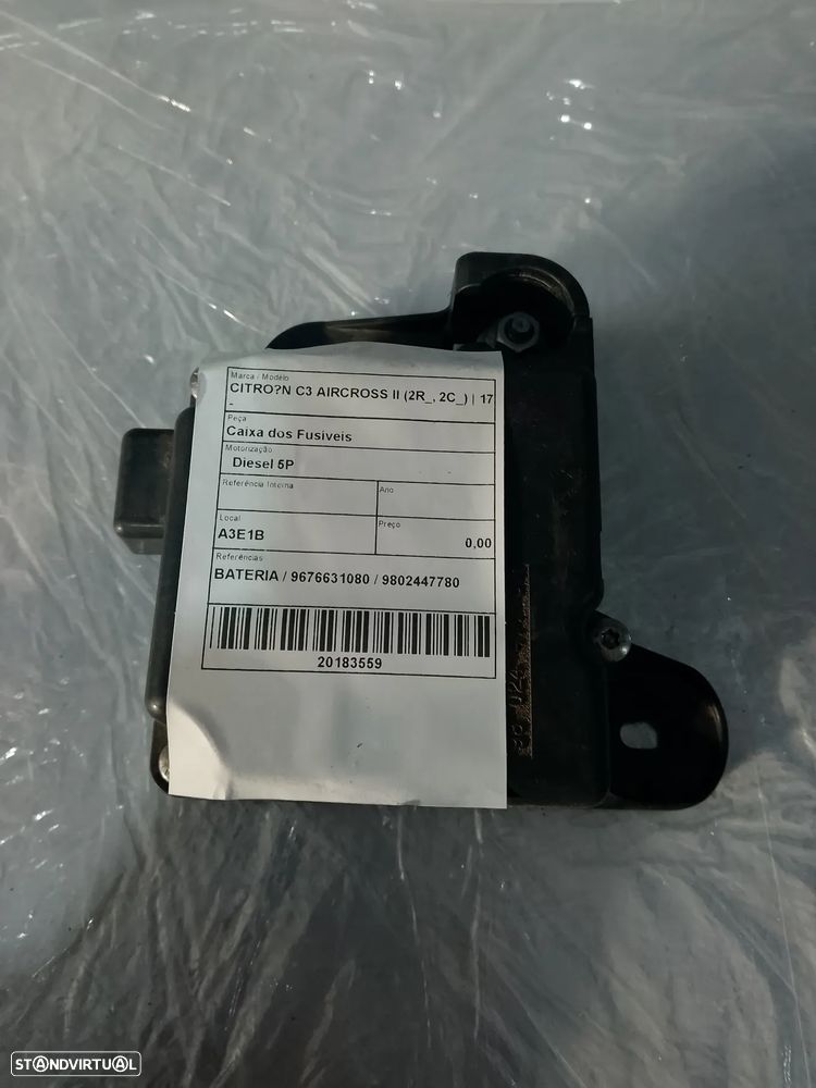 CAIXA FUSÍVEIS BATERIA CITROEN C3 AIRCROSS / 9676631080 / 9802447780 - 2