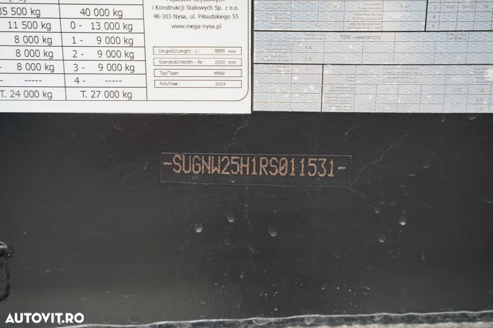 Mega BASCULATOR / 26 m3 / OȚEL / STANDARD / AXĂ RIDICATĂ / SAF NOU - 19