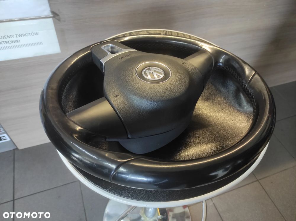 KIEROWNICA 3 RAMIENNA SKÓRA SKÓRZANA R LINE VW TIGUAN PASSAT B6 B7 CC SIROCCO CADDY GOLF 5 6 TOURAN EOS POLO 5 6 TRANSPORTER T5 T6 WYSYŁKA !!! - 5
