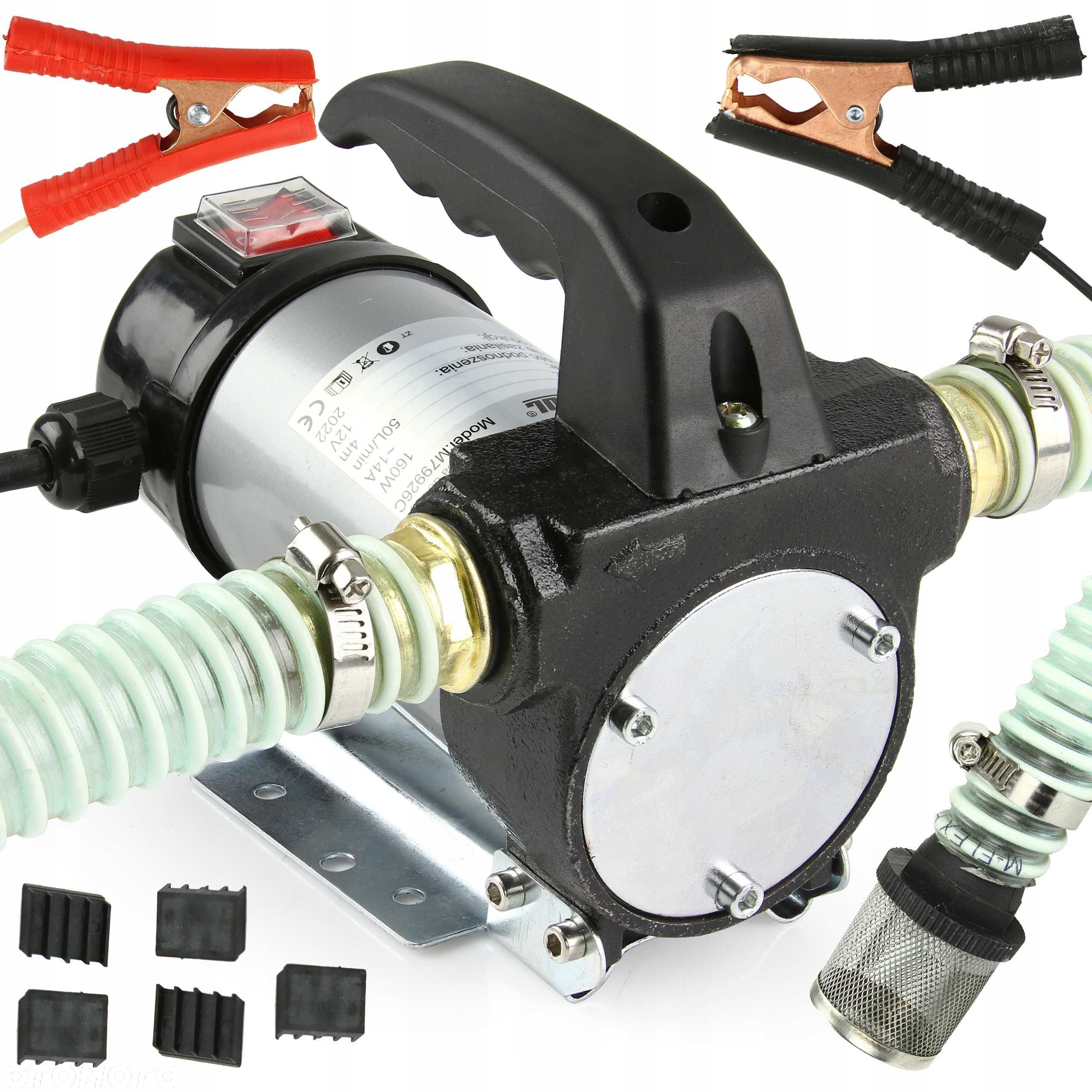 POMPA pompka do oleju cpn paliwa 12V/24V + WĄŻ 4M - 1