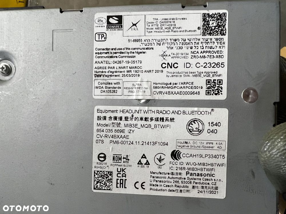 RADIO BLUETOOTH WIFI WYŚWIETLACZ EUROPA SKODA SCALA - 11