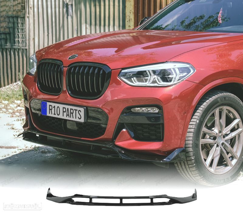 SPOILER LIP BMW X4 G02 18-21 LOOK M PRETO BRILHANTE - 1