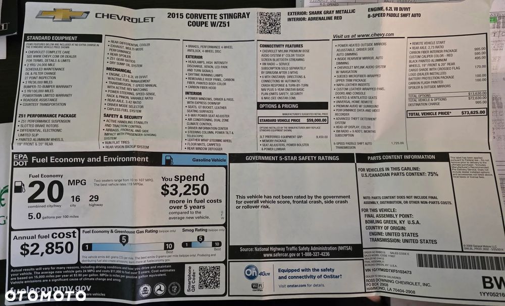 Chevrolet Corvette Stingray 3LT 6.2 V8 Automatik - 22