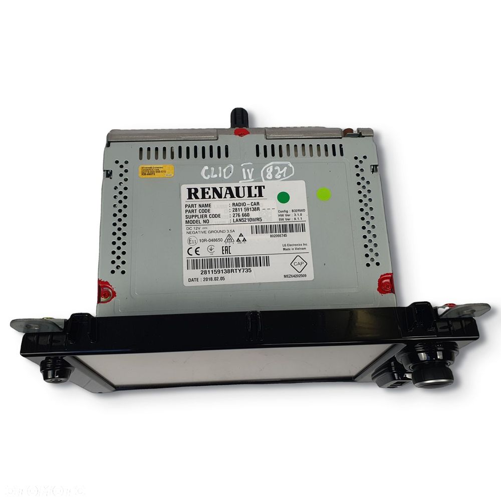 RADIO CD RADIOODTWARZACZ Nawigacja Navi Renault Clio IV 281159138R ekran - 5