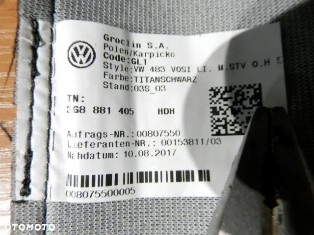 FOTEL FOTELE KANAPA SIEDZISKO PRZEDNIE Z PODNÓŻKIEM LEWE PRAWE POSZYCIE TAPICERKA TITANSCHWARZ HDH VOLKSWAGEN ARTEON 3G8 ORYGINAŁ - 5