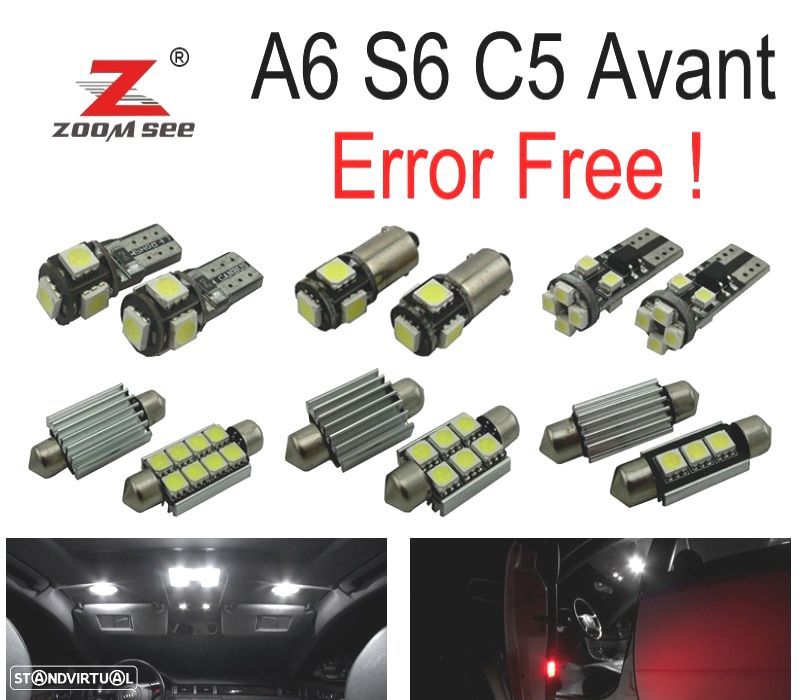 KIT COMPLETO DE 24 LÂMPADAS LED INTERIOR PARA A6 S6 C5 AVANT - 1