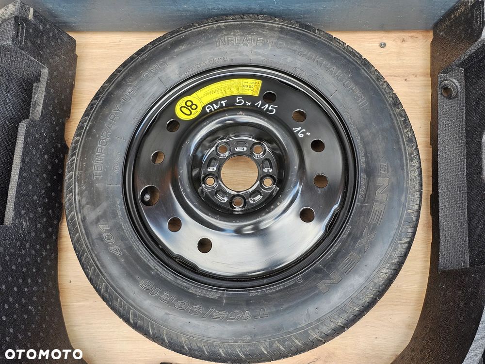 KOŁO DOJAZDOWE R16 ZESTAW KLUCZ HAK STYROPIANY OPEL ANTARA 5X115 155/90/16 - 8