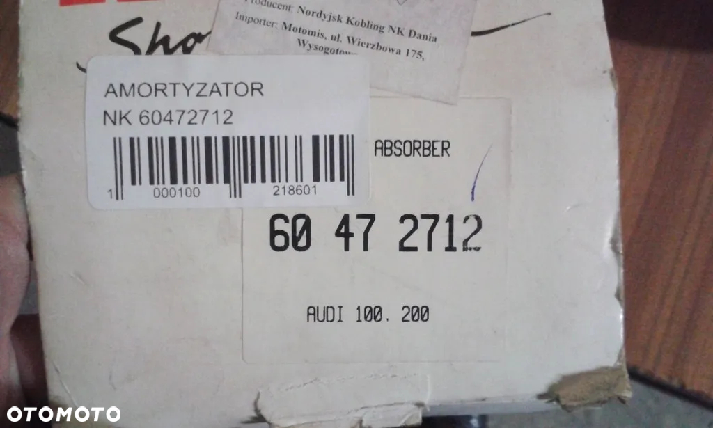 Amortyzator tył pasuje do Audi 100 - 2