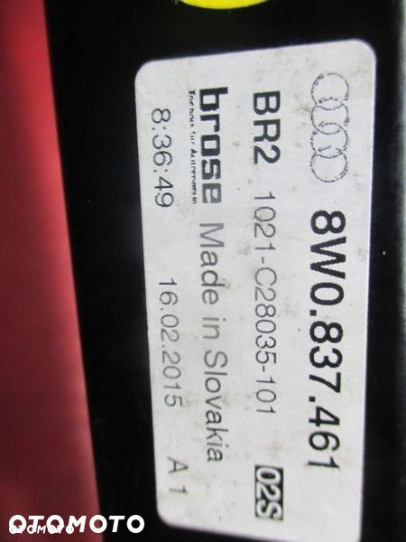 AUDI A4 B9 15 MECHANIZM SZYBY LEWY PRZÓD 8W0837461 - 3