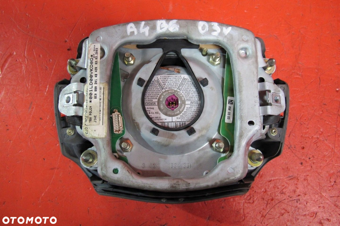 AUDI A4 B6 8E PODUSZKI AIRBAG DESKA KONSOLA KOKPIT SZARY PASY SENSOR KPL - 4