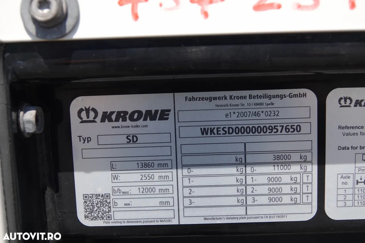 Krone KRONE / 2021 / COȘ PENTRU PALEȚI / 2 AXE RIDICATIVE / IMPORTAT - 25
