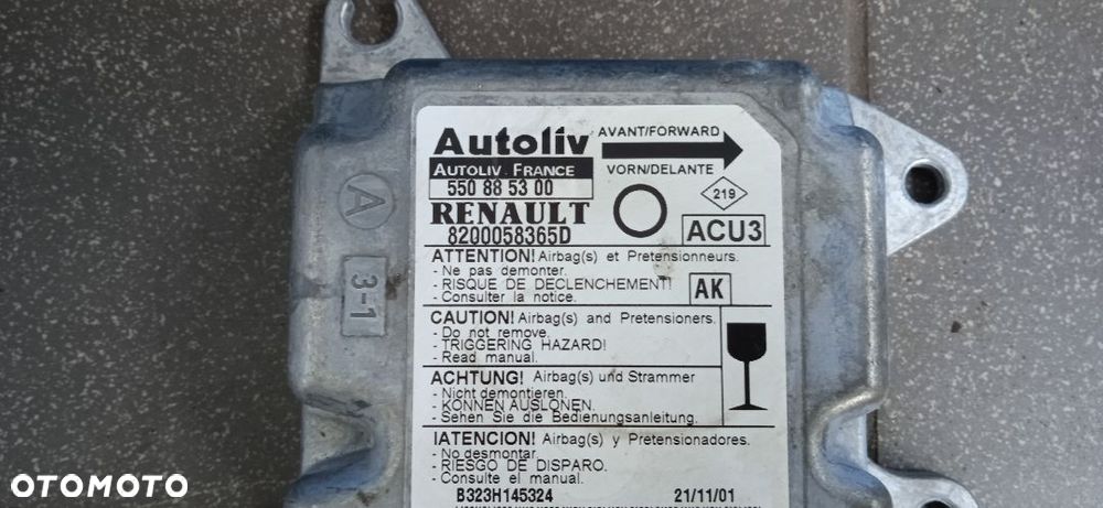 Moduł sensor Airbag Renault Twingo 8200058365D - 1