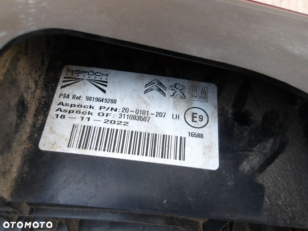 LAMPA TYL PARTNER BERLINGO III IV KOMPLET 9820555080 9819649280 - 19